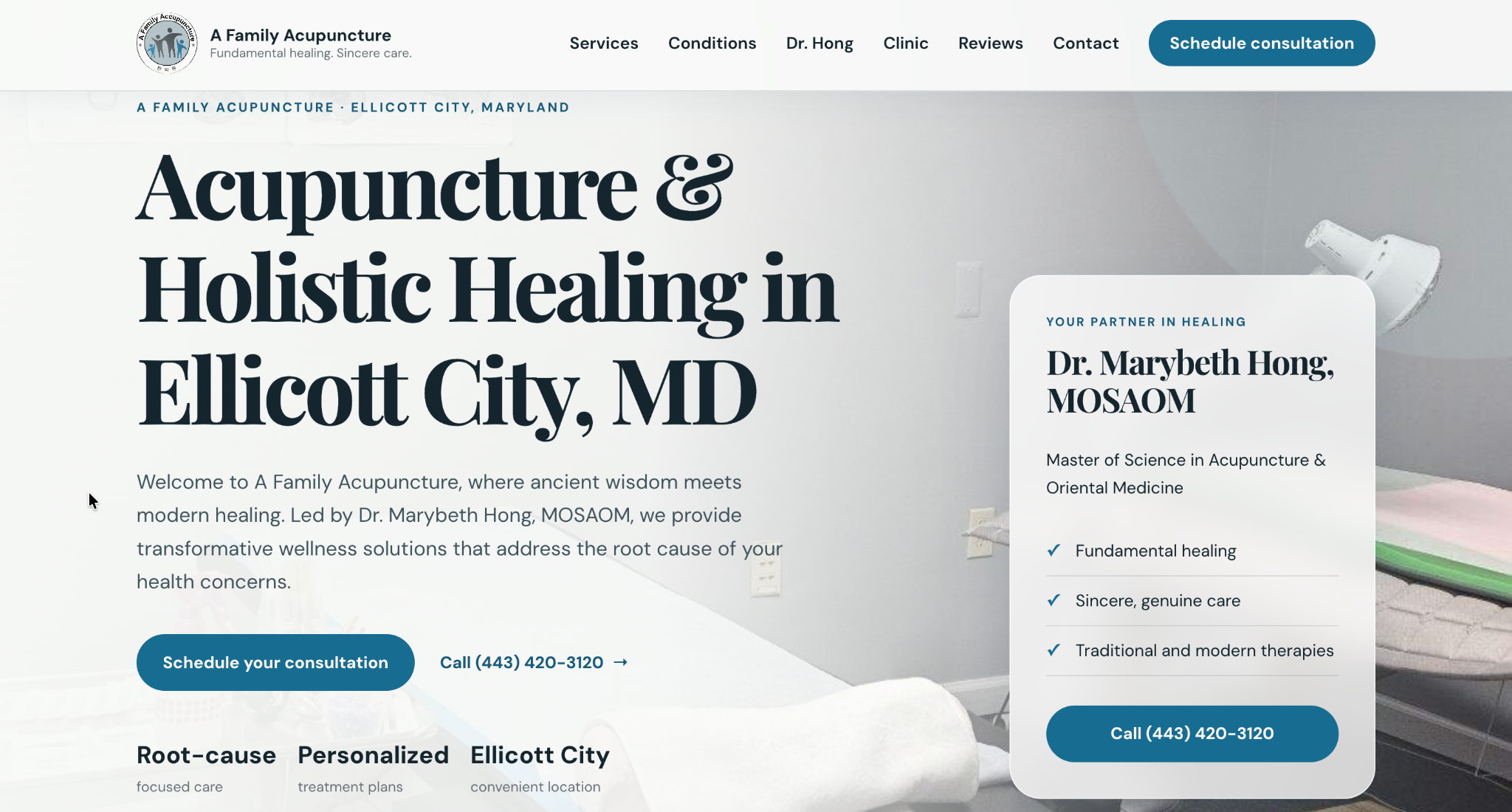 A Family Acupuncture homepage
