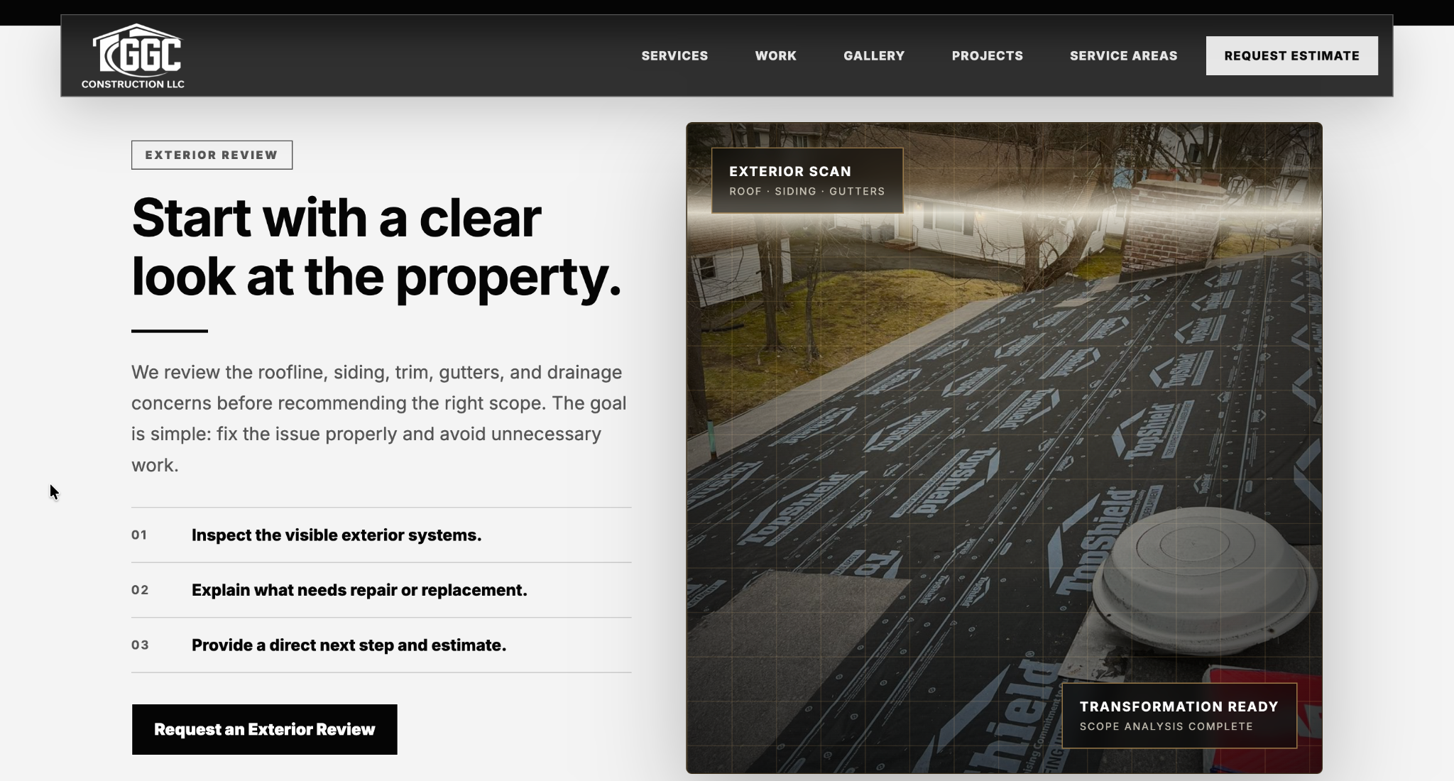 GGC Construction website screenshot